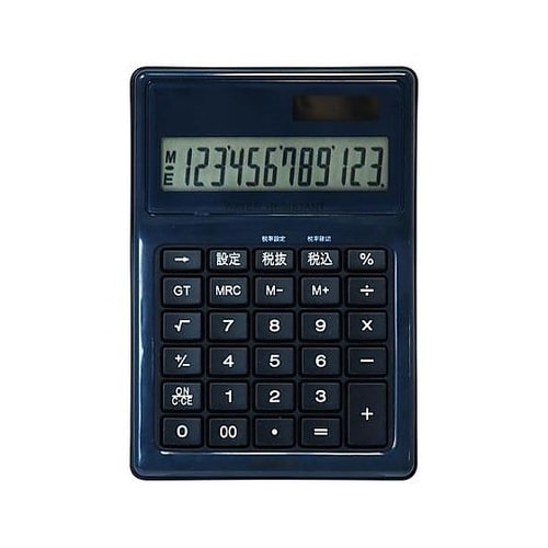 12桁 計算機(防水機能付/ブラック)