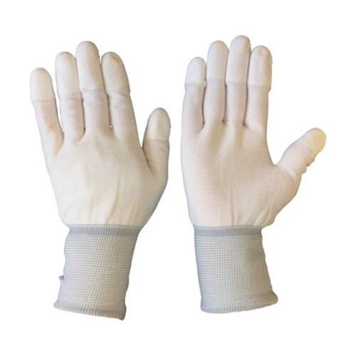 すべり止め手袋 PU指先コートポリエステ