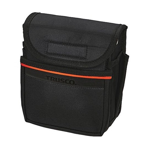 小型腰袋2段 フタ付 ブラック TC52