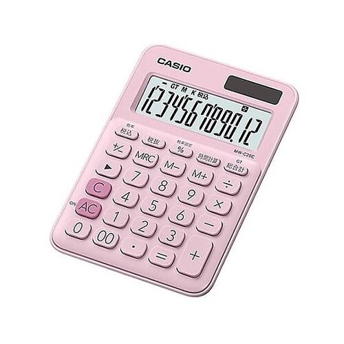 12桁 パーソナル計算機(ペールピンク)