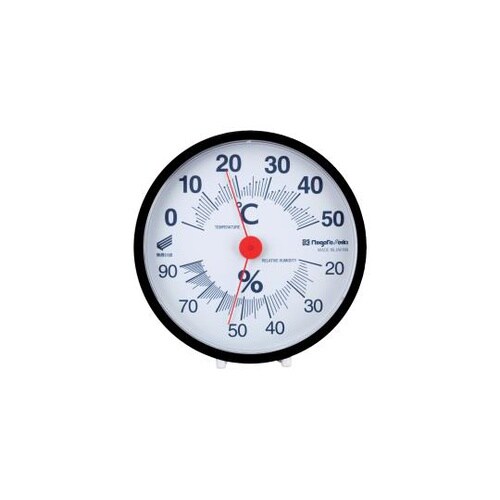 温湿度計 快段目盛 丸型 黒