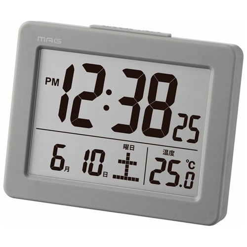 MAGデジタル目覚まし時計 ブリム グレ