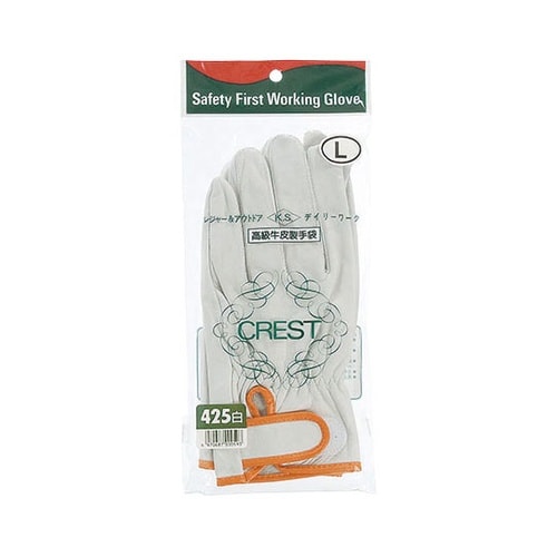 #425 高級牛革製手袋 マジック 白