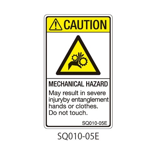 SQシリーズ 注意ラベル 縦型 英文 巻