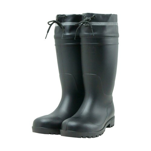 PVCフード付安全長靴 先芯入 ブラック