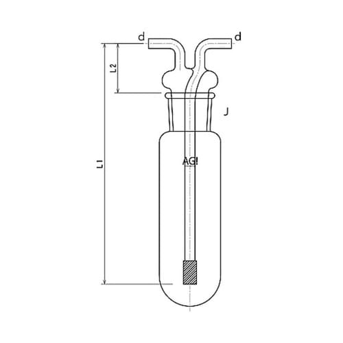 ガス洗浄瓶 円筒形 4120−25