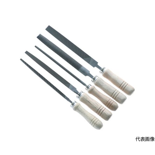 鉄工用ヤスリ 木柄付 5種類セット 中目