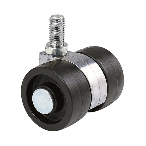 双輪キャスター クロ φ50 自在 ネジ
