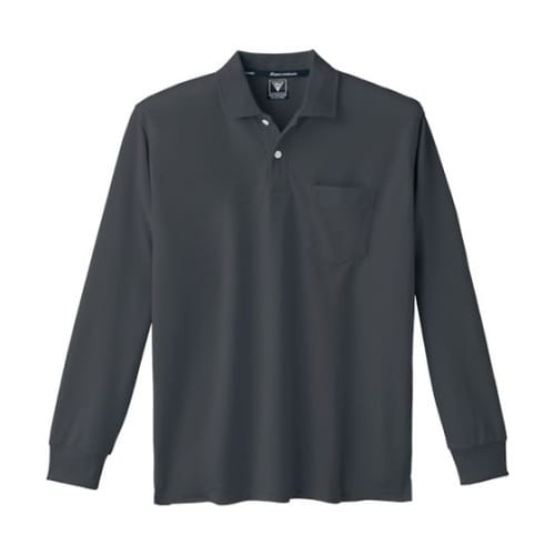 長袖ポロシャツ チャコールグレー LL