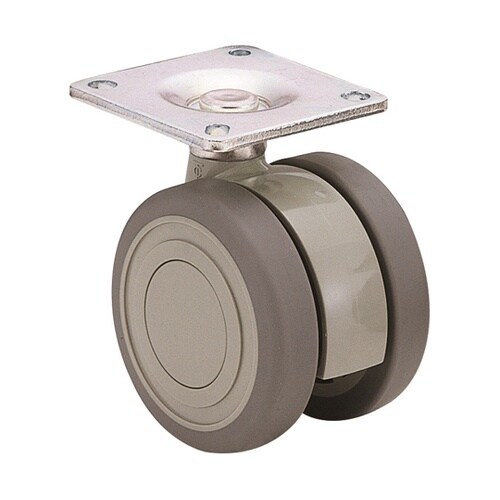 双輪キャスター φ75 自在 プレート式