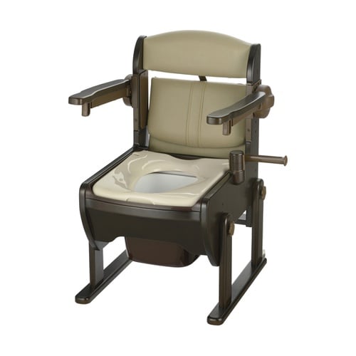 木製きらく 片付け簡単トイレ肘掛跳ね上げ