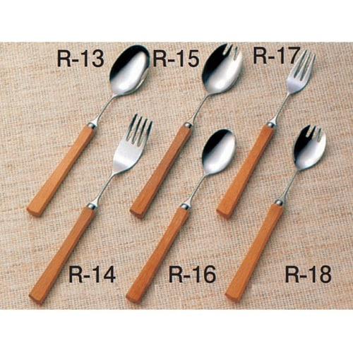 木製角型ハンドル スプーン・フォーク兼用