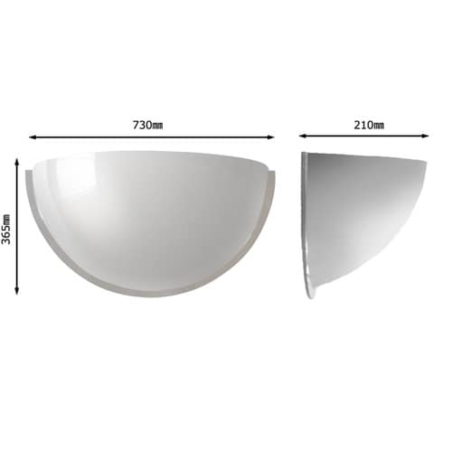 半球ミラー ハーフ 210×365×73