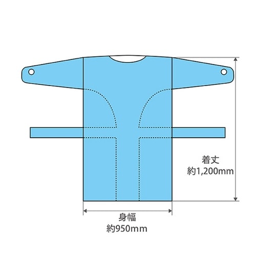 プラスチックガウン(CPEガウン)ブルー