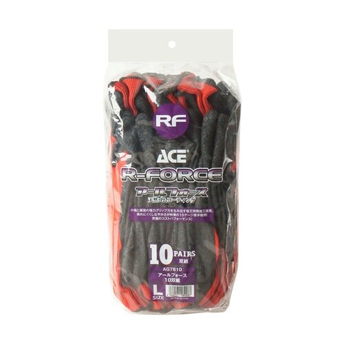 天然ゴム背抜き手袋 アールフォース Lサ