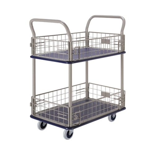 小型スチール台車 (両ハンドル2段)立ち