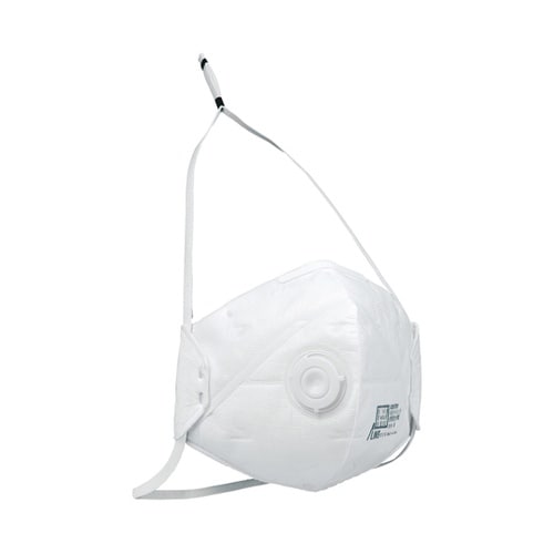 使い捨て式防じんマスク/二つ折り/排気弁