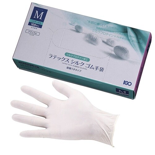 ラテックス シルク ゴム手袋(粉付)M(