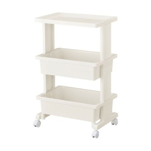 組立式樹脂ワゴン 3段 (天板+トレー2