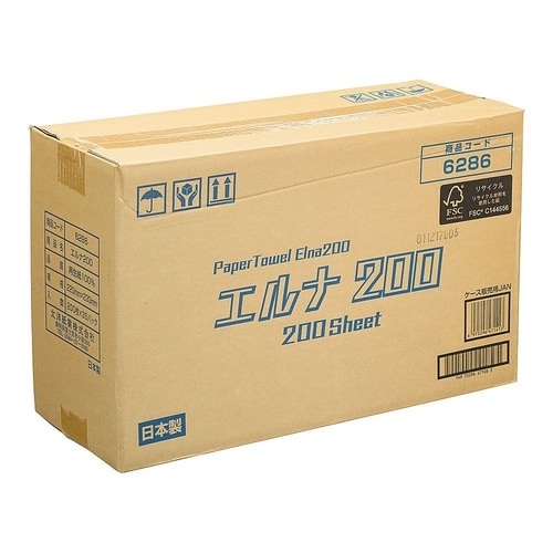 紙タオル エルナ(200枚入)ケース単位
