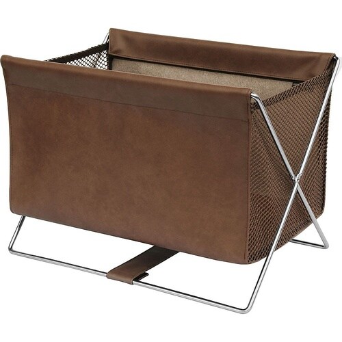 ミニサイドワゴン・合皮×メッシュ ブラウ