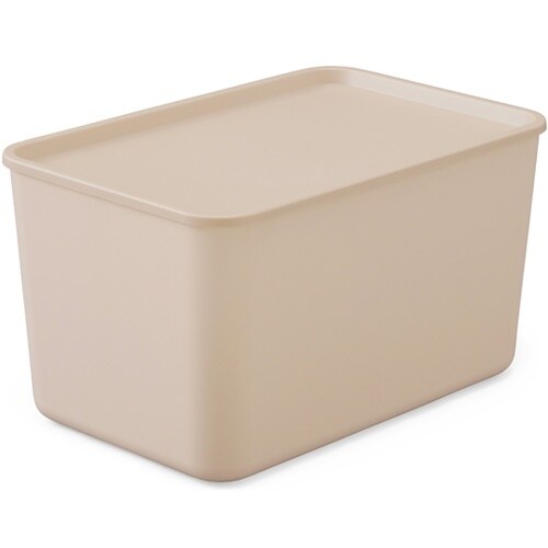 フタ付き積み重ねBOX ピンクベージュ