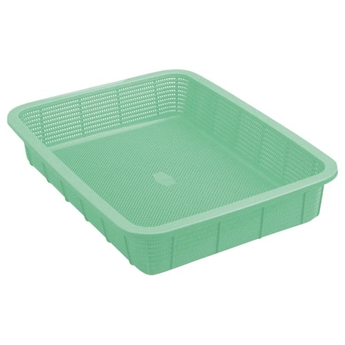 角カゴ浅型 大 ライトグリーン K541