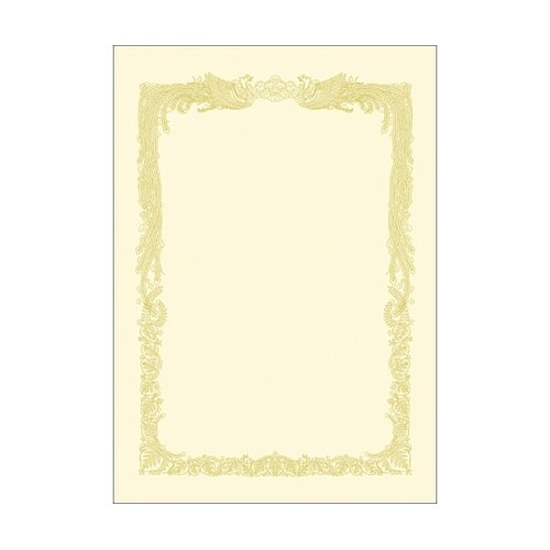 OA賞状用紙 クリーム A4判 横書用