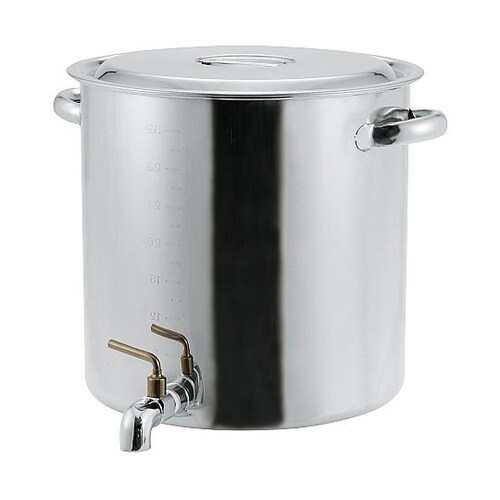 18−8 蛇口付寸胴鍋 目盛付 30cm