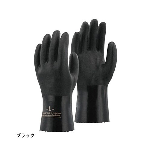 A−208 PVC耐油性手袋 黒L3双入