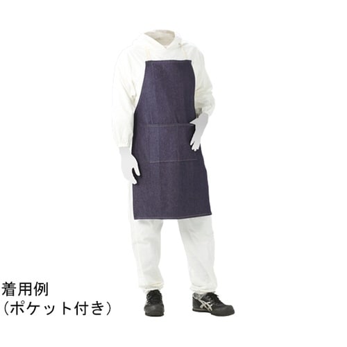 デニム製エプロン デニム胸付前掛け テー