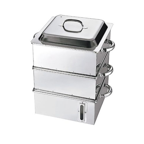 業務用 電磁角蒸器(水量計付)42cm