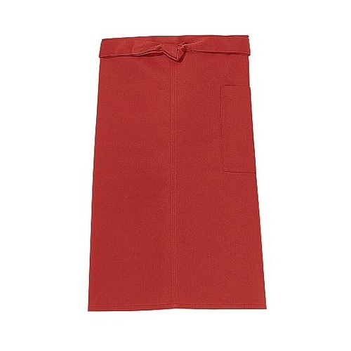 前掛け(長)KE0020−3 朱色 フリ