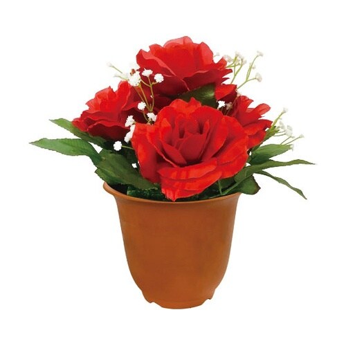造花鉢 バラ(赤色) 935−43A