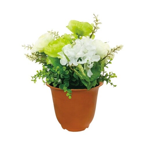 造花鉢 ラナンキュラス(グリーン色) 9