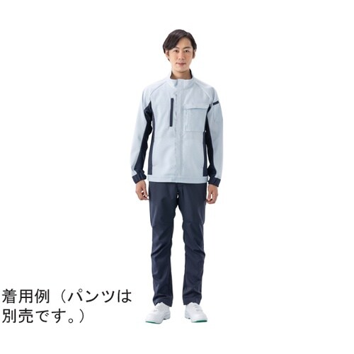 低発塵高機能ブルゾン グレー×ネイビー