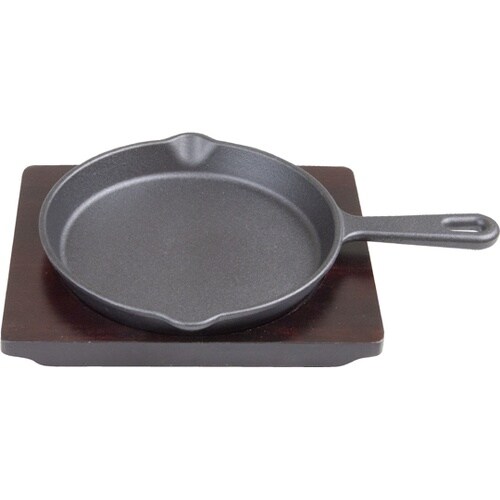 YY2153 鉄ステーキ皿丸柄付15cm