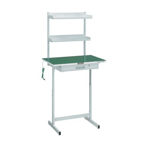 導電マット張小型作業デスク 上棚付 70