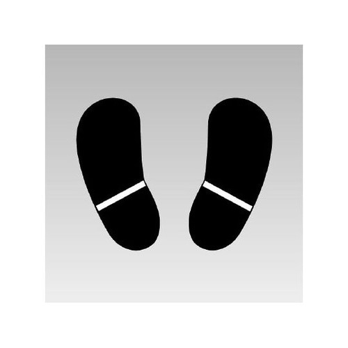 路面貼用ステッカー 足型 黒 1組(2枚