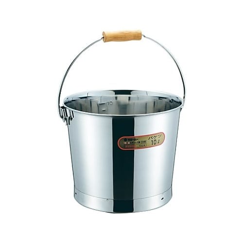 18−8木製把手バケツ10L