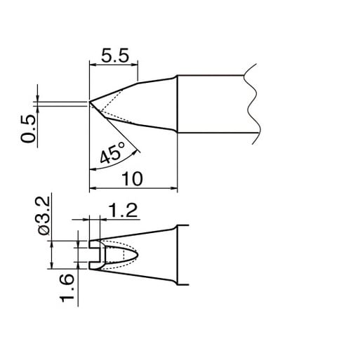 T20−1611 こて先/溝付き