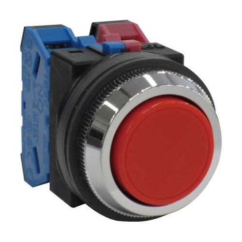 平形押しボタンスイッチ 赤 ABN111