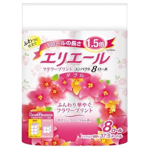 エリエール フラワーダブル 1梱(8ロール×12)