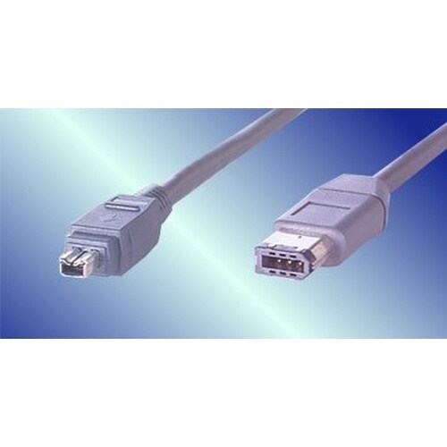 IEEE1394ケーブル 2m4P−6P グレー