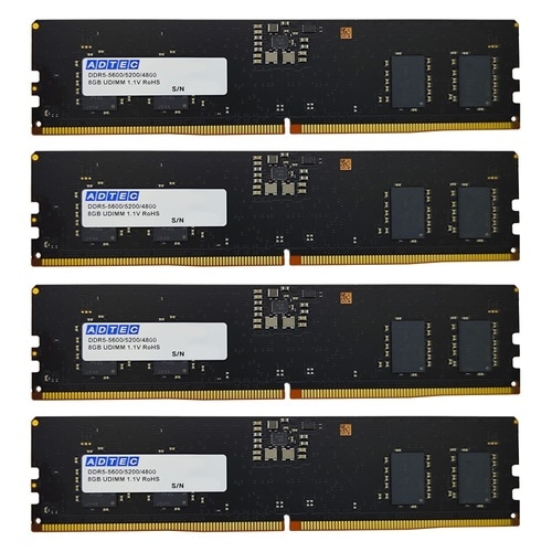 DDR5−5600 UDIMM 8GBx4枚