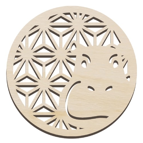 木製コースター φ100mm カバ