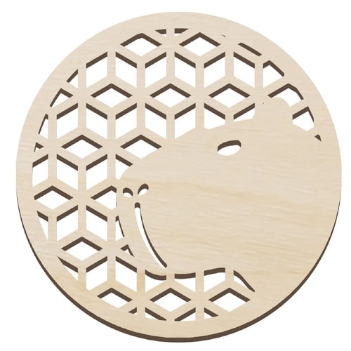 木製コースター φ100mm カピバラ