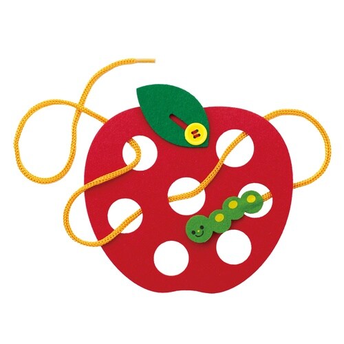 りんごのイモムシひもとおし