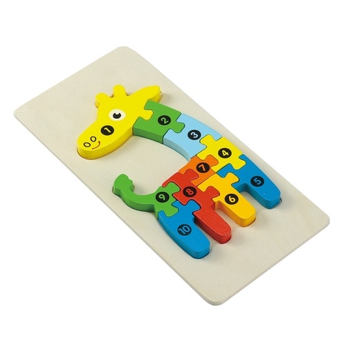 木製すうじパズル きりん