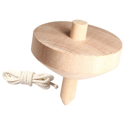 木製ゴマ(ヒモ付)無着色 φ75